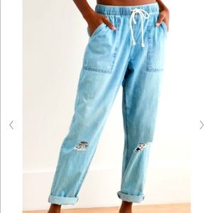 Aerie Distressed Chambray Pantss
